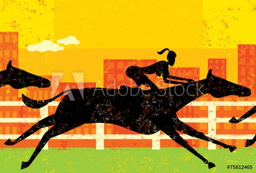 Businesswoman horseracing