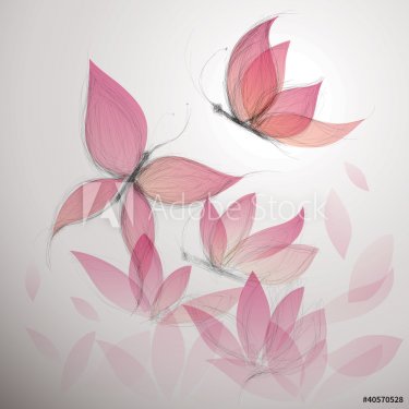 Butterfly like flower / Surreal floral background - 900484991
