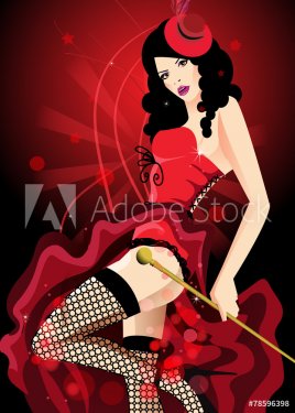 Cabaret dancer in a red corset - 901146616