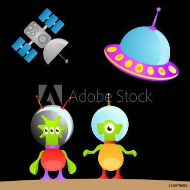 cartoon alien and space - 900498556