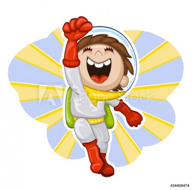 Cartoon boy-astronaut - 900462131