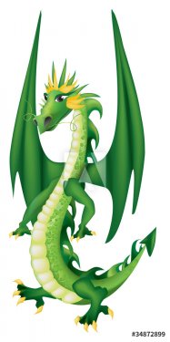 Cartoon  green dragon - 900462645