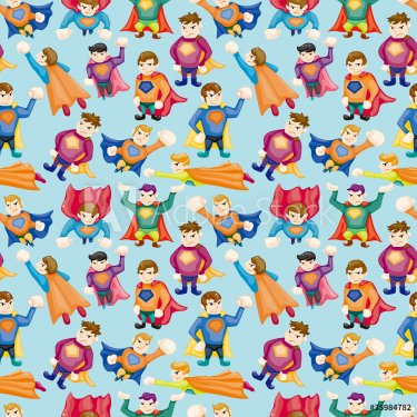 cartoon superman seamless pattern