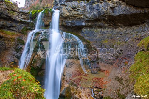 Cascada de la Cueva waterfall Ordesa valley Pyrenees Spain - 901141316