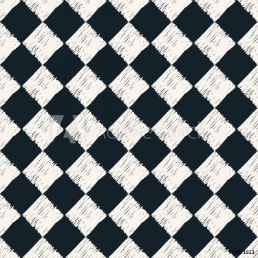 checkered hand drawn monochrome pattern - 901146294