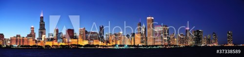 Chicago night panorama - 900033860