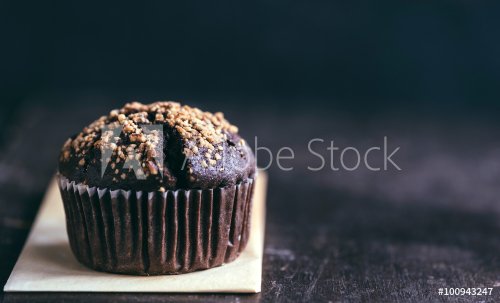 Chocolate muffin with caramel
