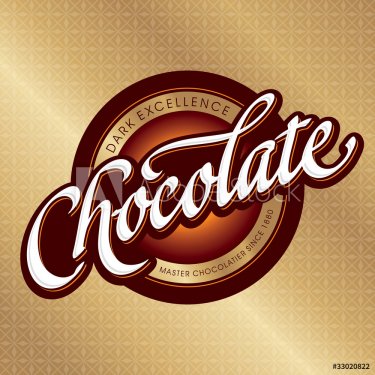 chocolate packaging design, hand lettering (vector)