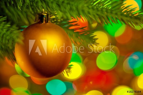 Christmas fir tree with colorful lights close up - 900636454