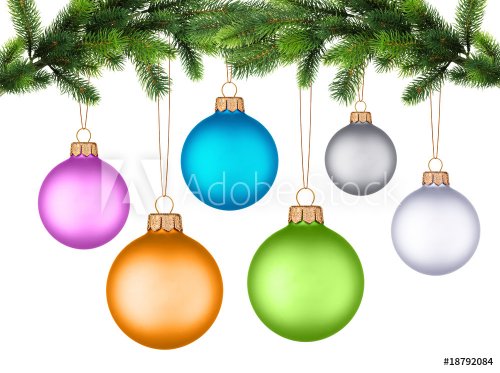 Christmas tree branch with Christmas ball - 900636442