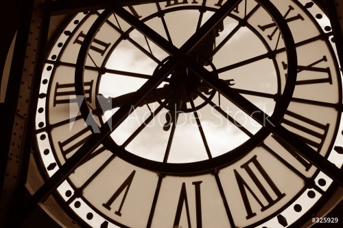 clock at the orsay museum. paris, france