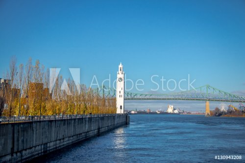 Clock Tower and Jacques Cartier Bridge at Old Port - Montreal, Quebec, Canada - 901149889