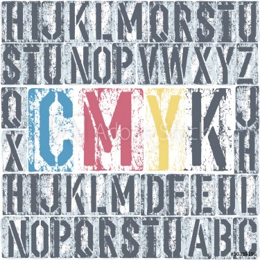 CMYK letterpress poster. Vector, EPS8 - 901142118