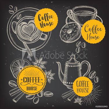 Coffee restaurant cafe menu, template design.  - 901148480