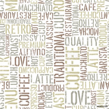 Coffee seamless pattern, vector. EPS8 - 900954779