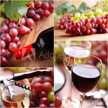 collage di fotografie a tema vino