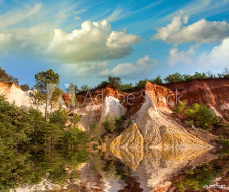 Colorado Provencal, Provence -France. Beautiful red rocks landsc