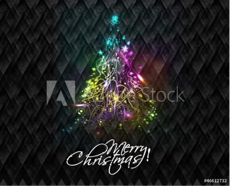 colorful christmas tree, design, vector illustration. - 900867896