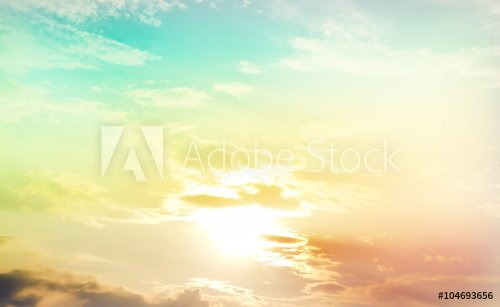 Colorful cloud sky and sun light  - vintage style - 901147075