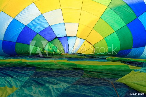 colorful hot air balloon from inside