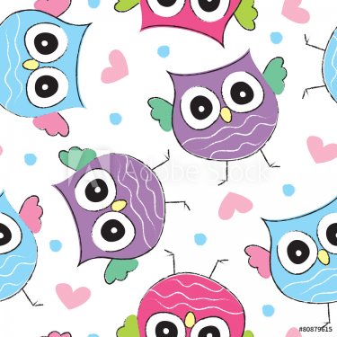 colorful owl pattern vector illustration