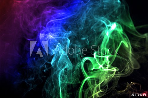 Colorful smoke abstract curly - 900210872