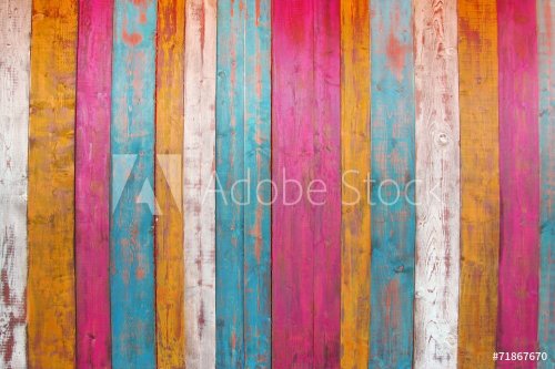 Colorful Wooden Plank Panel - 901143936