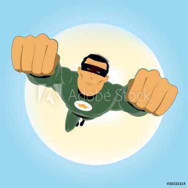 Comic-like Green Super-Hero