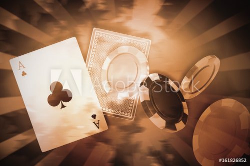 Composite image of illustration of 3d gambling chips