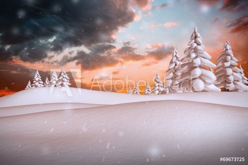 Composite image of snowy landscape - 901143076