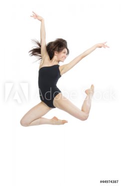 contemporary style woman ballet dancer jumping