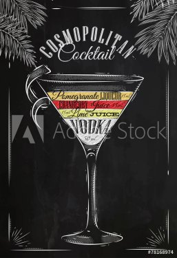 Cosmopolitan cocktail chalk