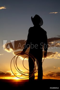 Cowboy silhouette rope down - 900235351