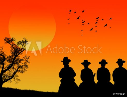 Cowboys silhouette - 900491655