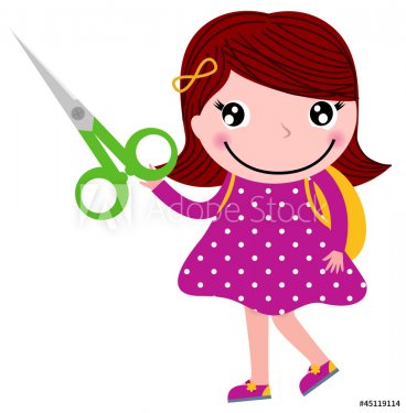 Creative girl with scissors isolated on white - 900706041