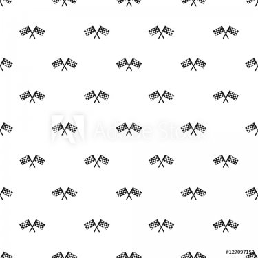 Crossed chequered flags pattern. Simple illustration of crossed chequered fla... - 901148743