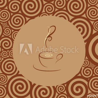 Cup of coffee with abstract background - 900564392