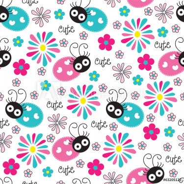 cute and flower pattern vector illustration