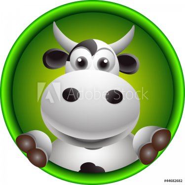 cute cow head cartoon - 900660501