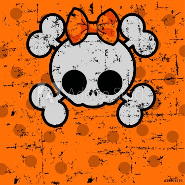 Cute Halloween Skull with bow