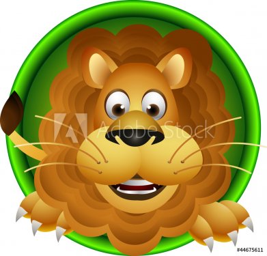 cute lion head cartoon