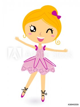 Cute little dancing ballerina girl
