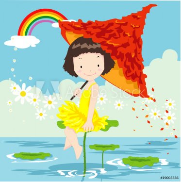 cute little fairy with umbrella - 900458944