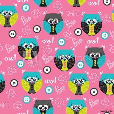 cute owl pattern vector illustration - 901148719