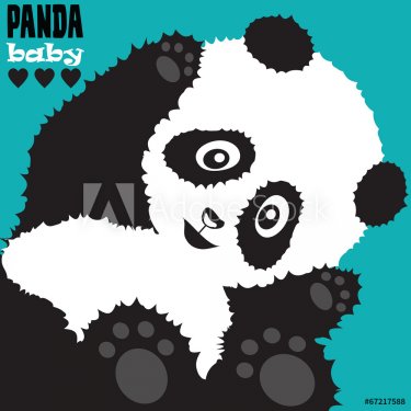 cute panda baby vector illustration - 901142554