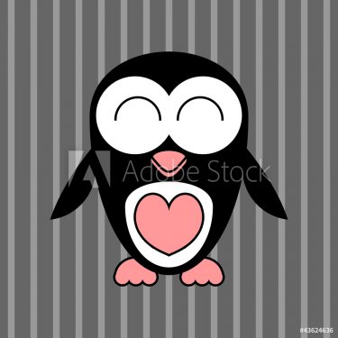 Cute penguin greeting card