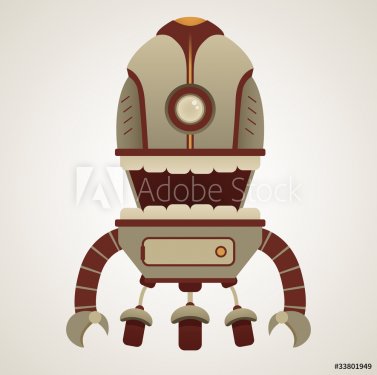 Cute Retro Robot Character - 900485204