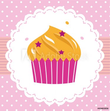 Cute sweet party cupcake card