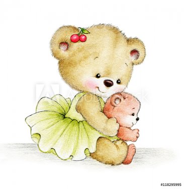 Cute Teddy bear with baby - 901148249