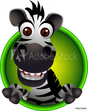 cute zebra head cartoon